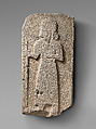 Relief: bearded figure holding staff; hieroglyphic inscription, Basalt, Hittite