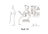 Cuneiform tablet impressed with cylinder seal: balanced account of barley, Clay, Neo-Sumerian