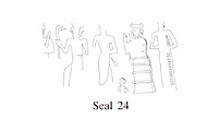 Cuneiform tablet case impressed with four cylinder seals, for cuneiform tablet 86.11.214a: field rental, Clay, Babylonian