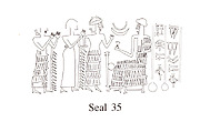 Cuneiform tablet case impressed with five cylinder seals, for cuneiform tablet 66.245.21b: court deposition, Clay, Old Assyrian Trading Colony