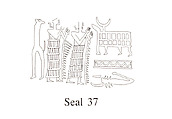 Cuneiform tablet case impressed with five cylinder seals, for cuneiform tablet 66.245.21b: court deposition, Clay, Old Assyrian Trading Colony