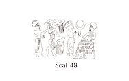 Cuneiform tablet case impressed with four cylinder seals in Assyrian and Anatolian styles, for cuneiform tablet 66.245.17a: loan of silver, Clay, Old Assyrian Trading Colony