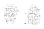 Triangular label impressed with stamp seal: for grain loan, Clay, Assyrian