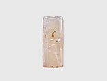 Cylinder seal with cultic scene, Flawed neutral Chalcedony (Quartz), Assyrian