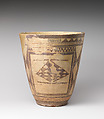 Beaker with a checkerboard design, Ceramic, Iran