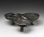 Footed tripartite dish, Ceramic, Iran