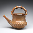 Spouted jar with a basket handle, Ceramic, Iran