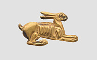 Inlay for a silver plate in the form of a hare, Gold, Scythian