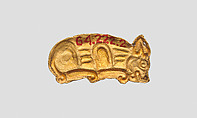 Inlay for a plate in the form of a feline, Gold, Scythian