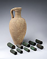 Amulet case, Copper, bitumen, green patina, Sasanian