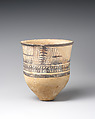 Beaker with geometric decoration, Ceramic, paint, Iran