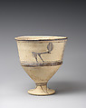 Goblet decorated with quadrupeds, Ceramic, paint