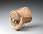 Vessel fragment in the form of a boar's head, Ceramic, paint, Phrygian