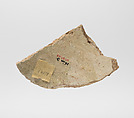 Vessel sherd with geometric decoration, Glazed ceramic, Assyrian