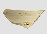 Bowl rim sherd, Ceramic