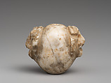 Mace head with two bull's heads, Marble, Sumerian
