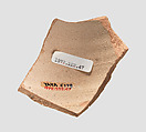 Sherd with incised decoration, Ceramic