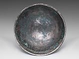Hemispherical bowl with scenes of wine making, Silver, mercury gilding, Sasanian