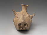 Rhyton in the shape of a boar head, Ceramic, Iran