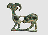 Horse bit cheekpiece in form of a mouflon, Bronze, Iran