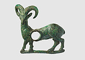Horse bit cheekpiece in form of a mouflon, Bronze, Iran