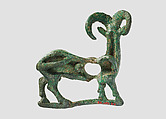 Horse bit cheekpiece in form of a mouflon, Bronze, Iran