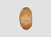 Ellipsoid stamp seal: tulips, Yellow chalcedony, Sasanian
