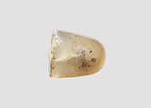 Stamp seal (conoid) with animal and divine symbols, Banded and flawed neutral Chalcedony (Quartz), Assyro-Babylonian