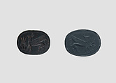 Stamp seal (scarab) with monster, Hematite, Phoenician