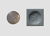 Stamp seal, Chalcedony, smoky, Achaemenid