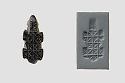 Stamp seal and modern impression: geometric pattern, Steatite or chlorite, Halaf