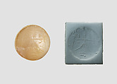 Stamp seal, Chalcedony, yellow, Sasanian
