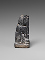 Chess piece, probably a pawn, Limestone, black, Sasanian