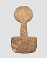 Spade-shaped schematic female (?) figure, Limestone
