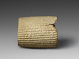 Cuneiform cylinder: inscription of Nebuchadnezzar II describing restorations at Babylon, Clay, Babylonian