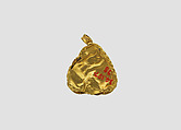 Pendant, Gold, glass, Sasanian