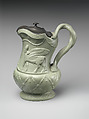 Jug with Assyrian-inspired decoration, Stoneware, pewter, British