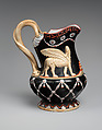 Jug with Assyrian-inspired decoration, Stoneware, British