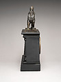 Clock with human-headed winged lion, Bronze, black marble, French