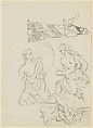 Studies of Assyrian figures (two-sided), Paul Cézanne (French, Aix-en-Provence 1839–1906 Aix-en-Provence), Graphite, French