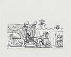 The Assyrian King Goes Hunting, Edward Bawden  British, Pen and black ink, signed and inscribed in graphite, British