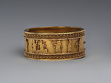 Bracelet with Assyrian-inspired design, Gold, British