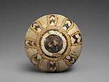 Knob with an eight-petaled rosette, Ceramic, paint, Assyrian