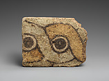 Brick fragment with a guilloche design, Ceramic, glaze, Assyrian