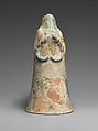 Vessel terminating in the head of an antelope, Glazed ceramic, Iran