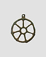 Wheel-shaped pendant, Metal, Alanic