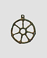 Wheel-shaped pendant, Metal, Alanic