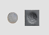 Stamp seal, Chalcedony, blue, Achaemenid