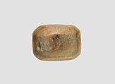 Stamp seal (octagonal pyramid) with cultic scene, Limestone, yellow, Assyrian
