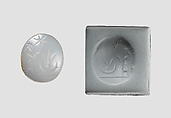 Stamp seal, Chalcedony, bluish, Parthian